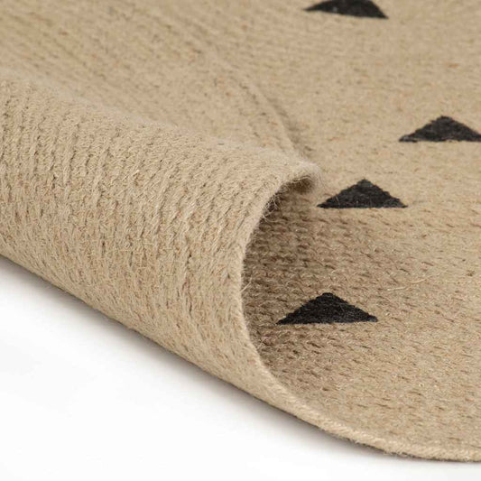 Area Rug | Natural and black | Jute | Medium | Decorative Inlays