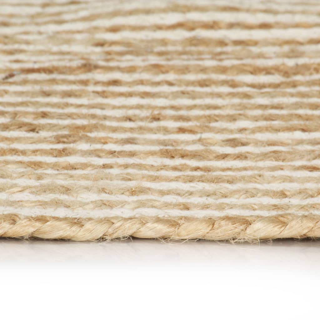 Handmade Rug Jute with Spiral Design White 90 cm