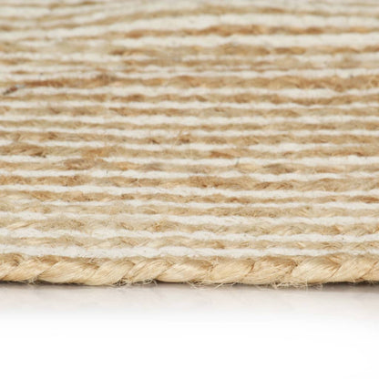 Handmade Rug Jute with Spiral Design White 90 cm