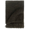 Throw Cotton 125x150 cm Anthracite/Brown