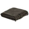 Throw Cotton 125x150 cm Anthracite/Brown