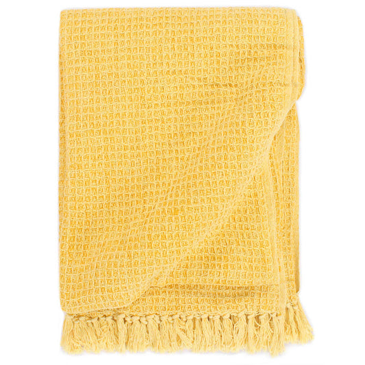 Throw | Mustard Yellow | 100% Cotton | 160 x 210 cm | Throw | Rectangular