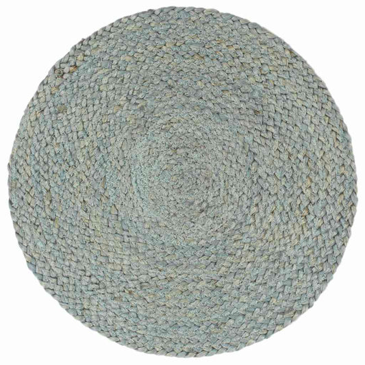 Placemats 6 pcs Plain Olive Green 38 cm Round Jute
