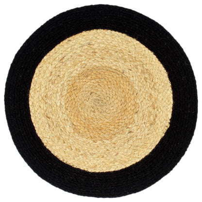 Placemats 4 pcs Natural and Black 38 cm Jute and Cotton