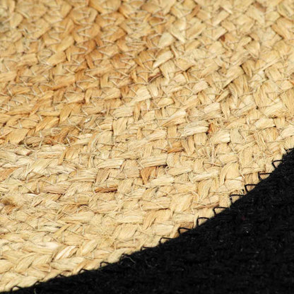 Placemat | Set of 6 | Natural and Black | 70% Jute, 30% Cotton | 38 cm