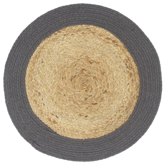Placemat | Set of 4 | Natural and anthracite | 70% Jute, 30% Cotton