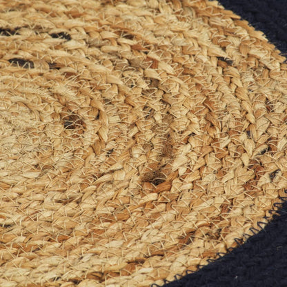 Placemats 4 pcs Natural and Navy Blue 38 cm Jute and Cotton