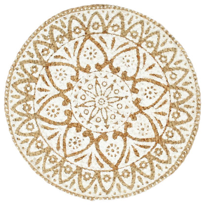 Placemats 6 pcs White 38 cm Round Jute