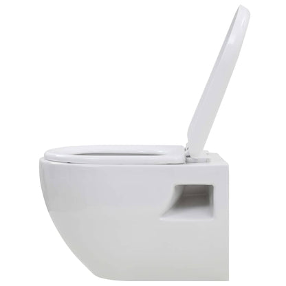 Wall-Hung Toilet with Concealed Cistern Ceramic White