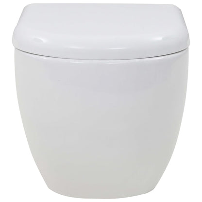 Wall-Hung Toilet with Concealed Cistern Ceramic White