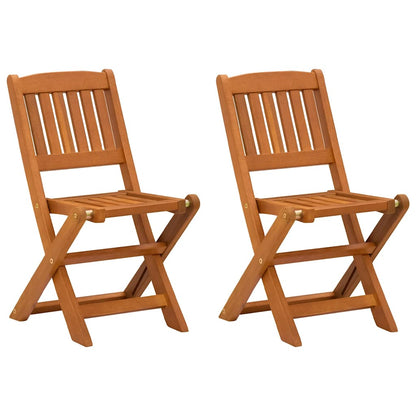 Dining Chair | Set of 2 | Brown | Solid eucalyptus wood | Small