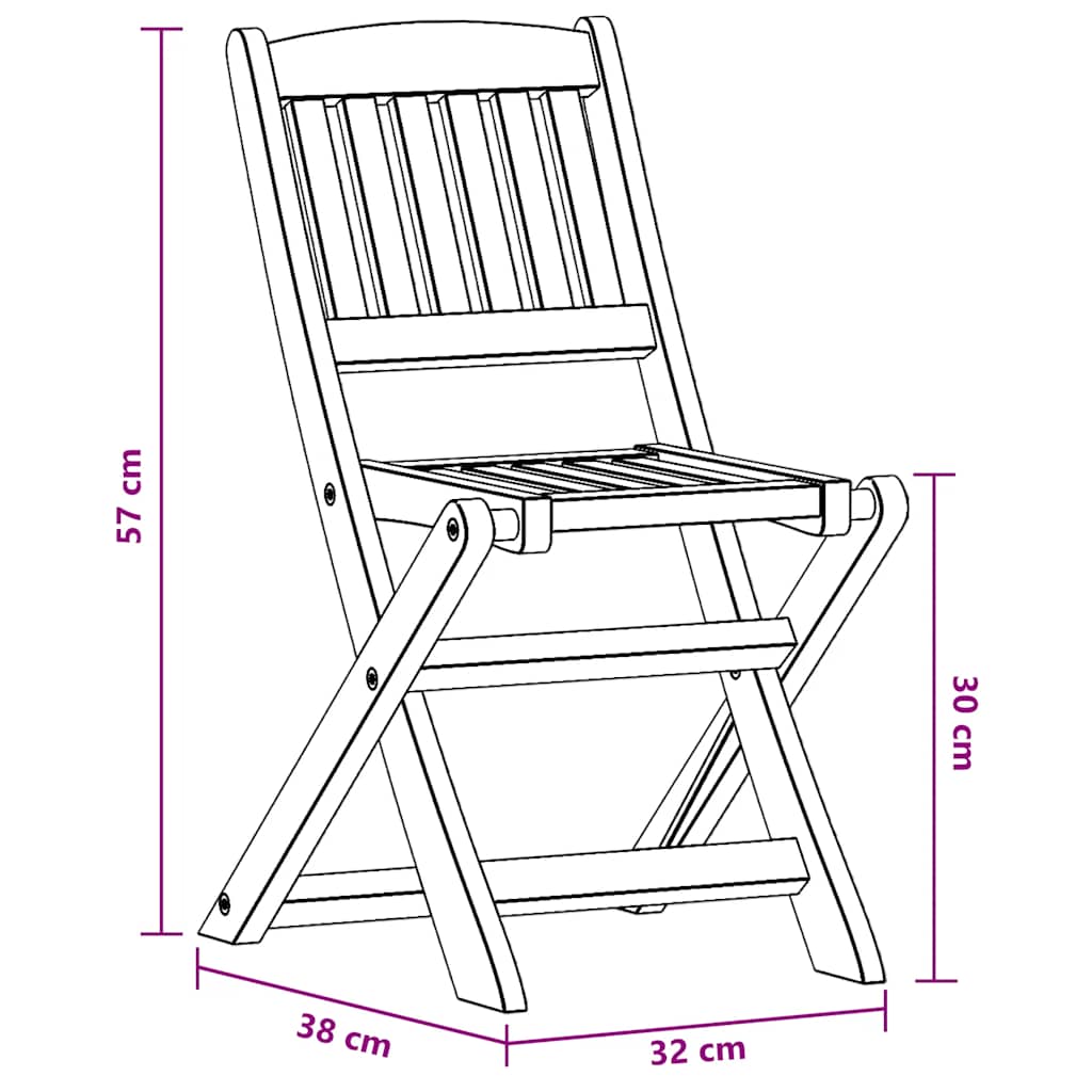 Dining Chair | Set of 2 | Brown | Solid eucalyptus wood | Small