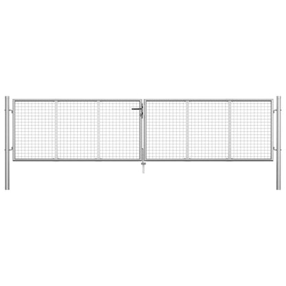 Garden Gate Galvanised Steel 400x75 cm Silver