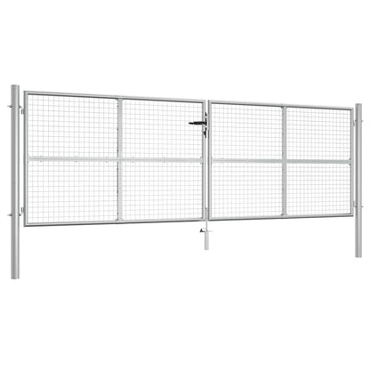 Garden Gate Galvanised Steel 400x125 cm Silver