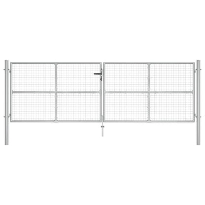 Garden Gate Galvanised Steel 400x125 cm Silver