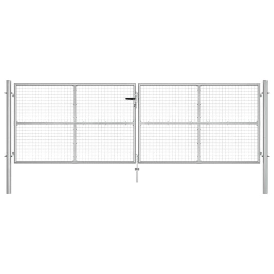 Garden Gate Galvanised Steel 400x125 cm Silver