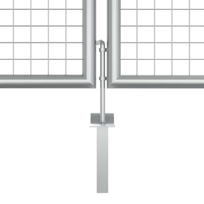 Garden Gate Galvanised Steel 400x125 cm Silver