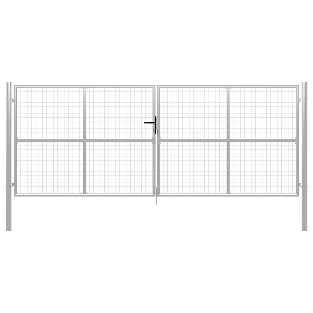 Garden Gate Galvanised Steel 400x150 cm Silver