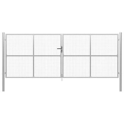 Garden Gate Galvanised Steel 400x150 cm Silver