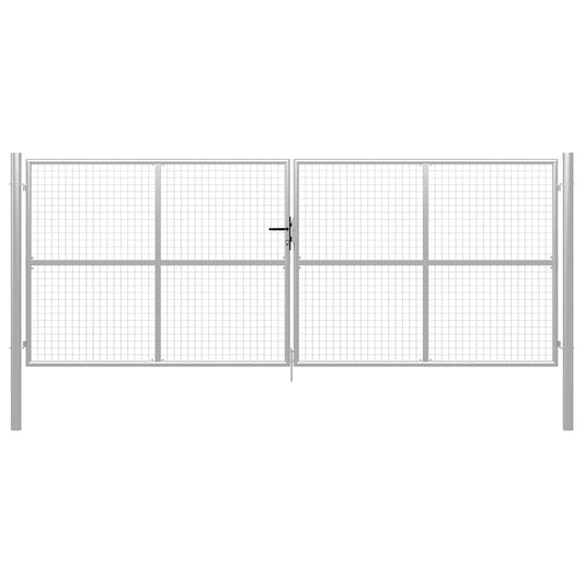 Garden Gate Galvanised Steel 400x150 cm Silver