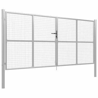 Garden Gate Galvanised Steel 400x150 cm Silver