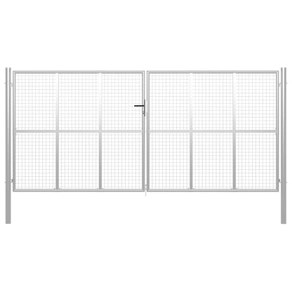 Garden Gate Galvanised Steel 400x175 cm Silver