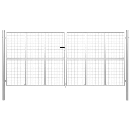 Garden Gate Galvanised Steel 400x175 cm Silver