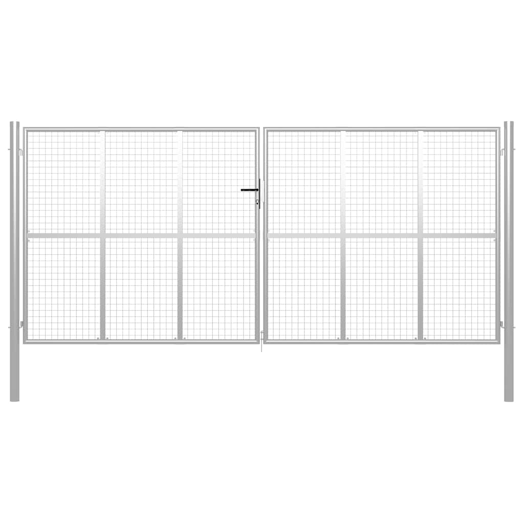 Garden Gate Galvanised Steel 400x200 cm Silver