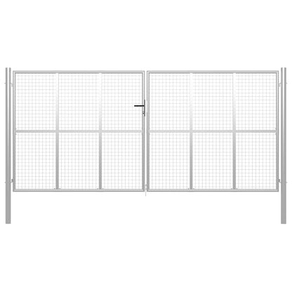 Garden Gate Galvanised Steel 400x200 cm Silver