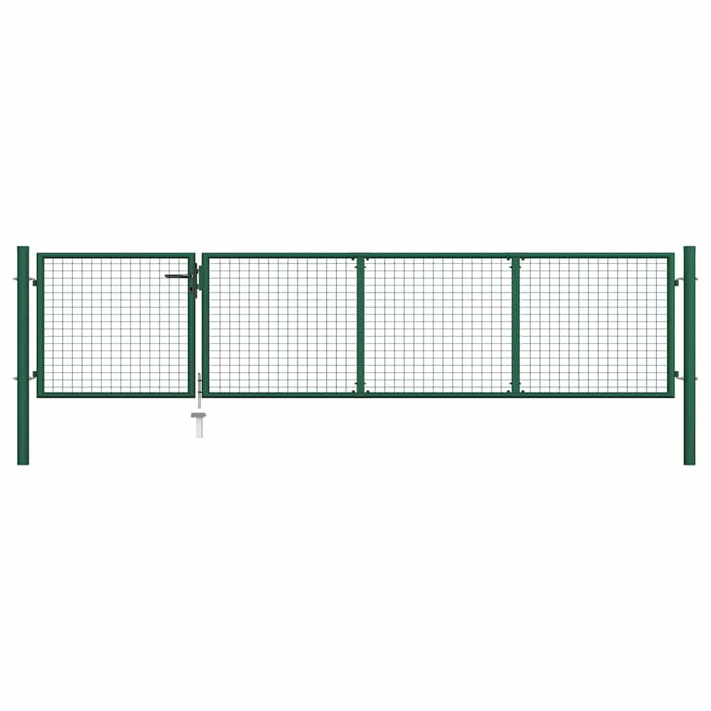 Garden Gate Steel 350x75 cm Green