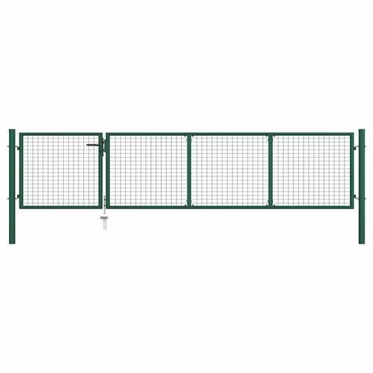 Garden Gate Steel 350x75 cm Green