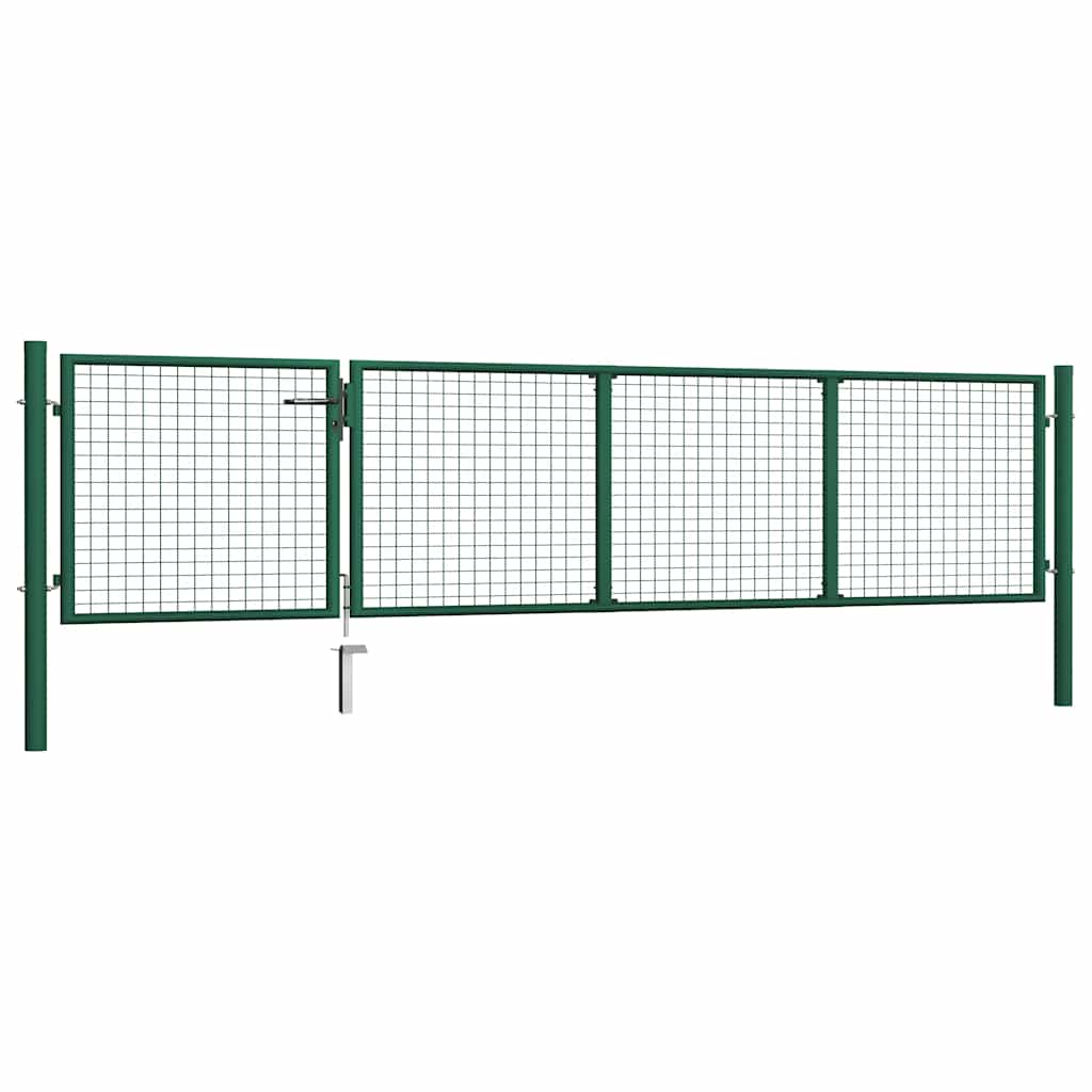 Garden Gate Steel 350x75 cm Green