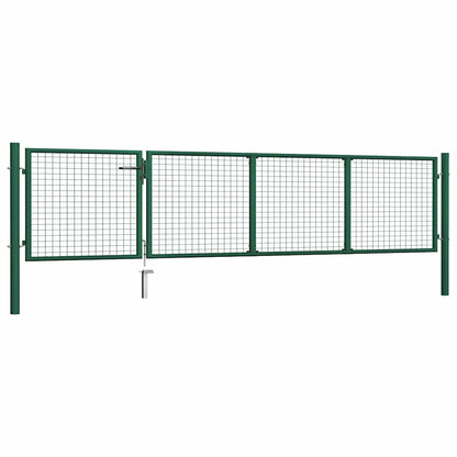 Garden Gate Steel 350x75 cm Green