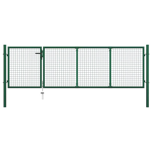 Garden Gate Steel 350x100 cm Green