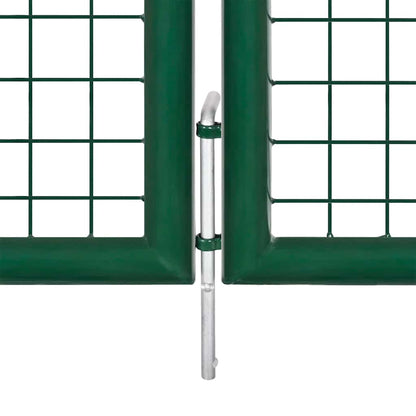Garden Gate Steel 350x100 cm Green