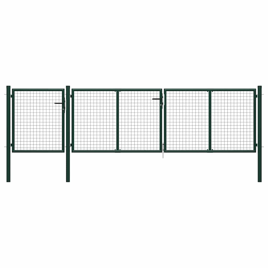Garden Gate Steel 400x75 cm Green