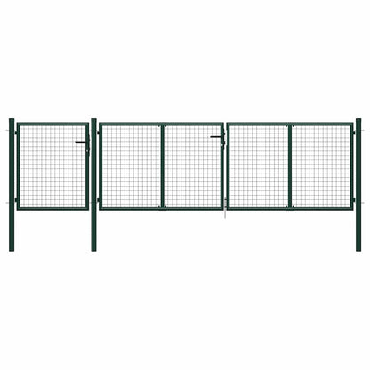 Garden Gate Steel 400x100 cm Green