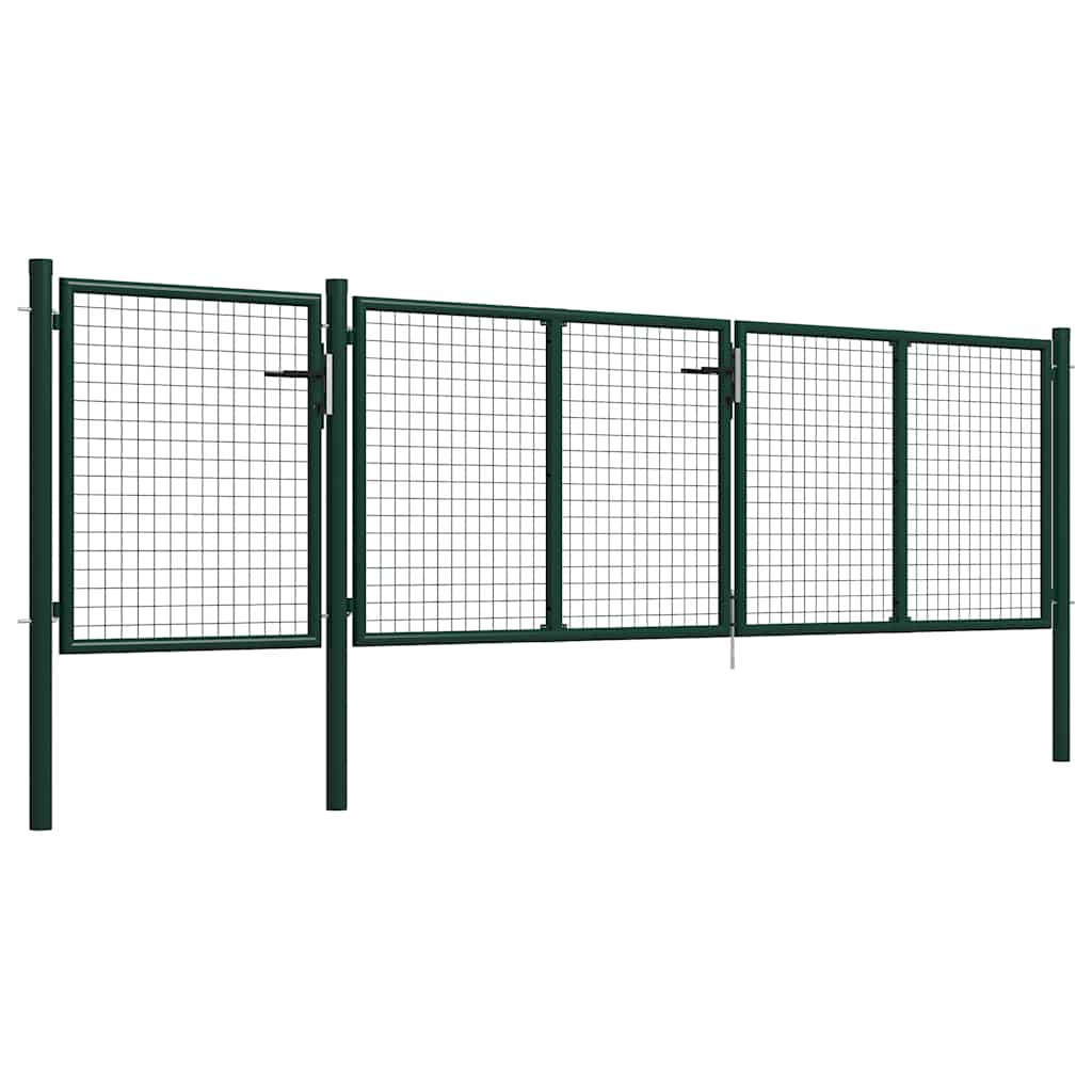 Garden Gate Steel 400x100 cm Green
