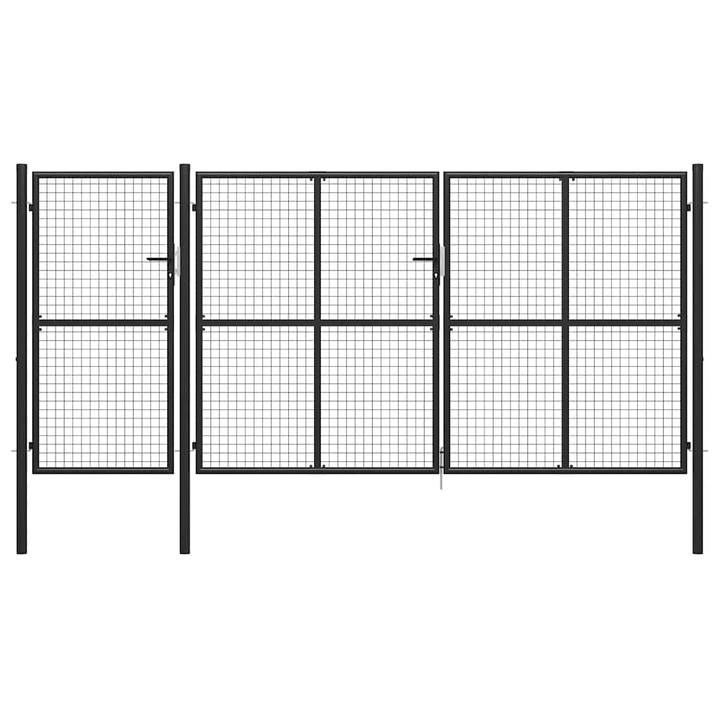 Garden Gate Steel 400x150 cm Anthracite