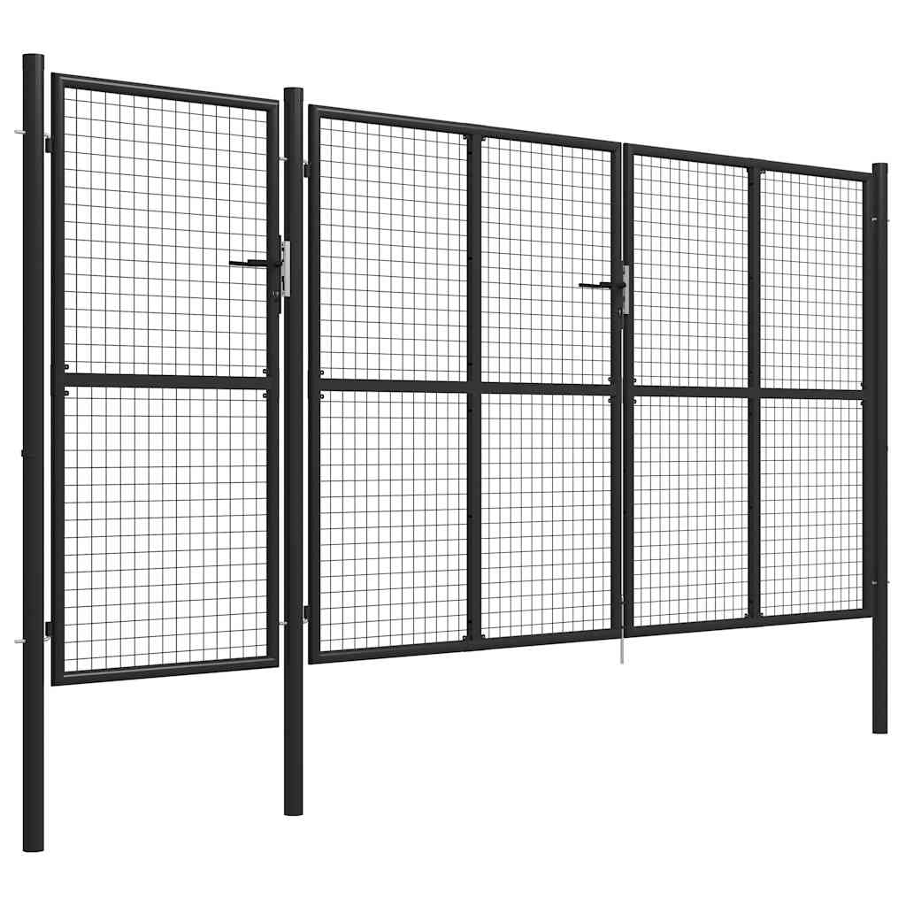 Garden Gate Steel 400x150 cm Anthracite