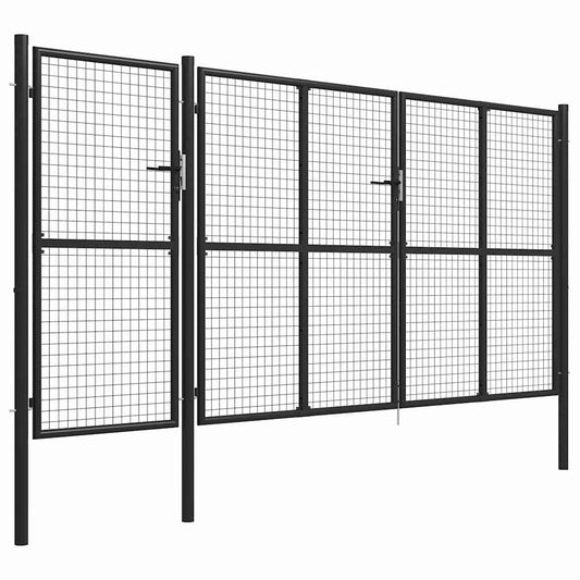 Garden Gate Steel 400x150 cm Anthracite