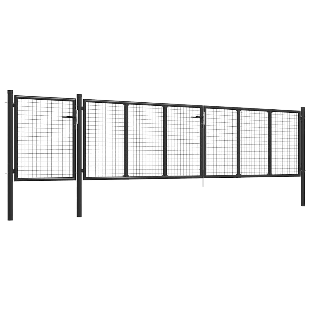 Garden Gate Steel 500x75 cm Anthracite