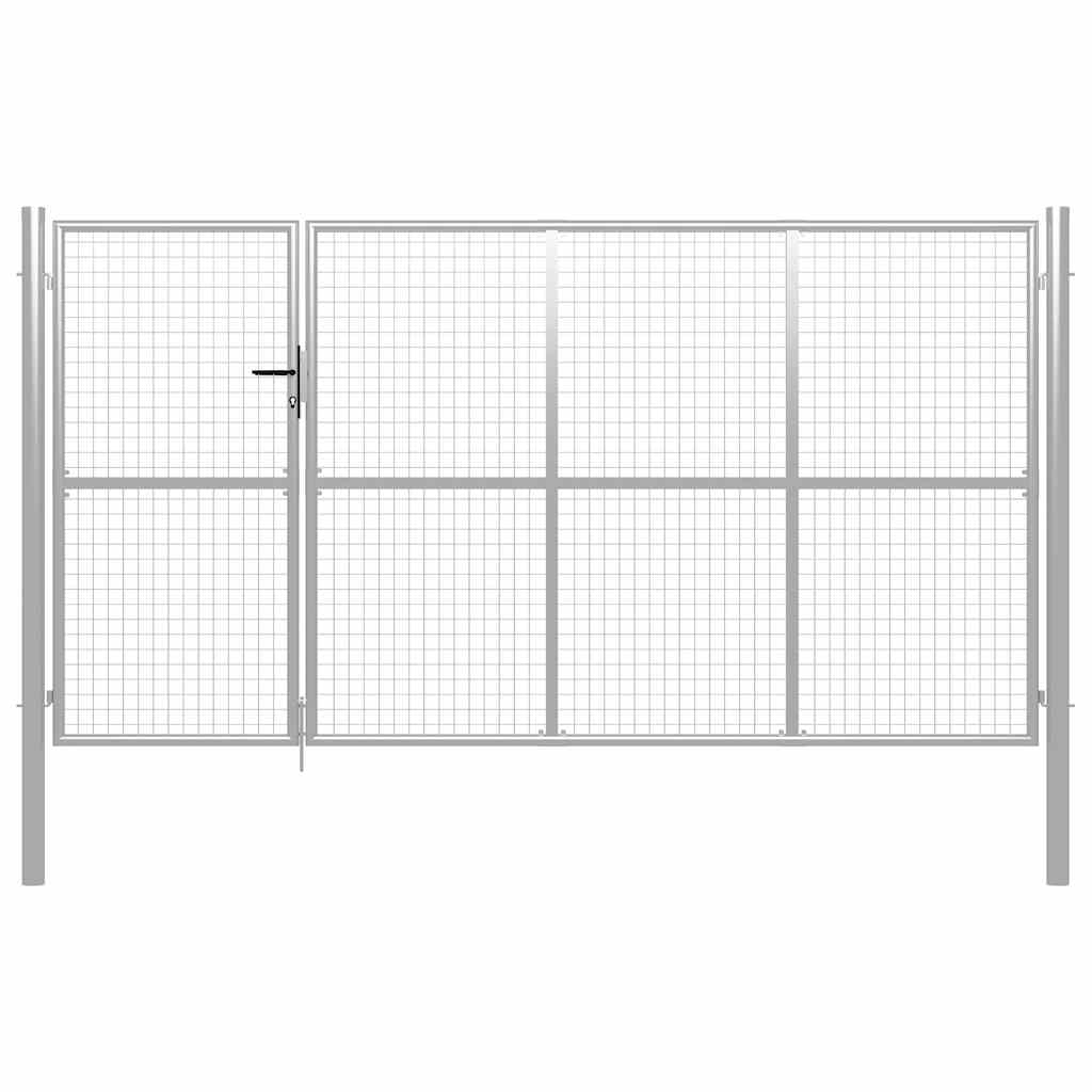 Garden Gate Steel 350x175 cm Silver