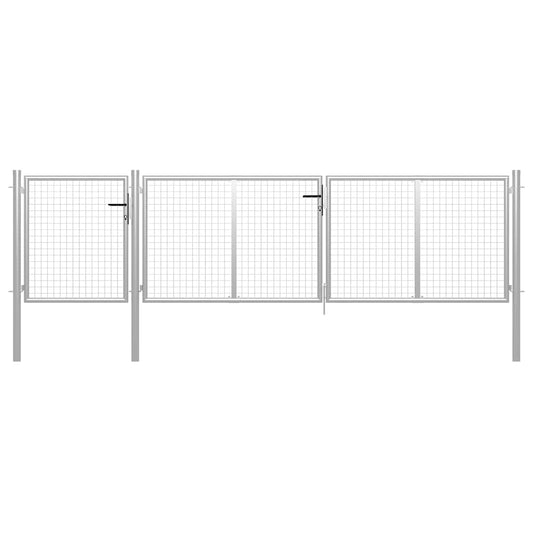 Garden Gate Steel 400x75 cm Silver