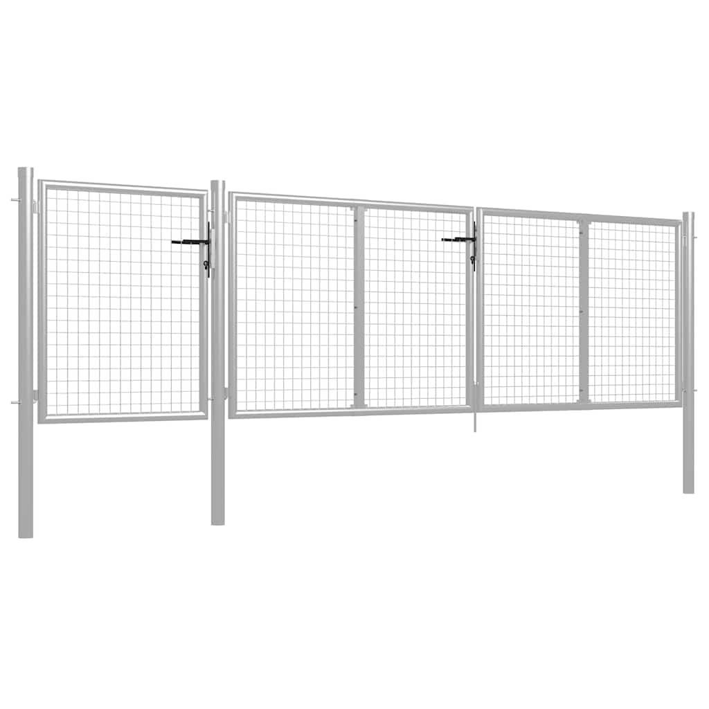 Garden Gate Steel 400x75 cm Silver