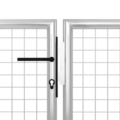 Garden Gate Steel 400x100 cm Silver