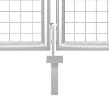 Garden Gate Steel 400x100 cm Silver