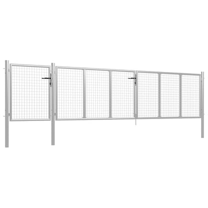 Garden Gate Steel 500x100 cm Silver