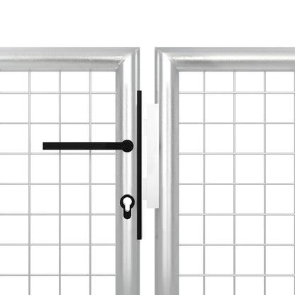 Garden Gate Steel 500x150 cm Silver
