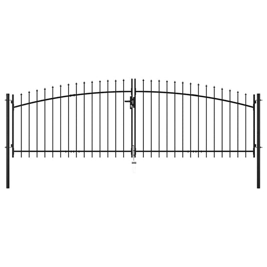 Fence gates WOERDEN 400 x 150 cm Steel Grey Lockable